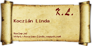 Koczián Linda névjegykártya